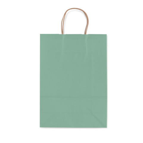 Borsa shopper Rex-Sadoch Allegra tinta unita Fashion su kraft bianco – verde salvia – 22x10x27 cm – conf. 25 pz