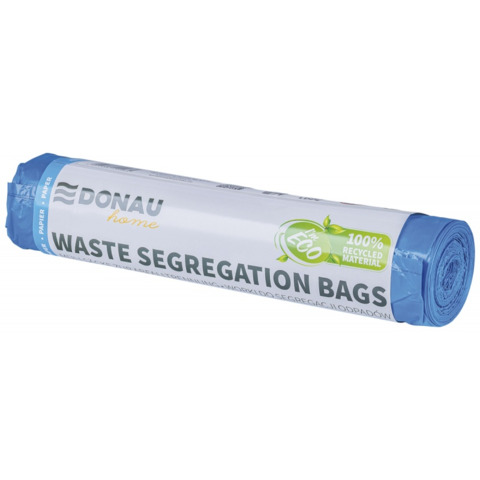 Sacchi immondizia per raccolta differenziata carta Donau Home 120 L 110×70 cm – 35 µm blu – rotolo 10 pz