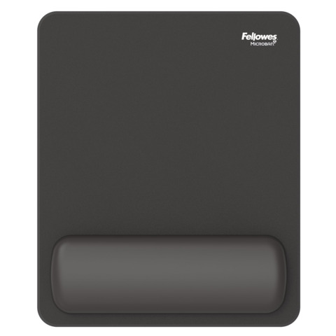 Tappetino mouse con poggiapolso Fellowes Breyta – antibatterico Microban 24×20 cm – nero – 100142555