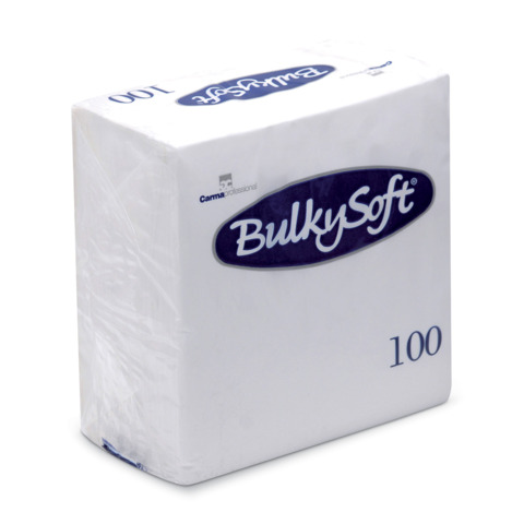 Tovaglioli pura cellulosa Bulkysoft 24×24 cm 2 veli conf. 20 x 100 pz bianco 32196