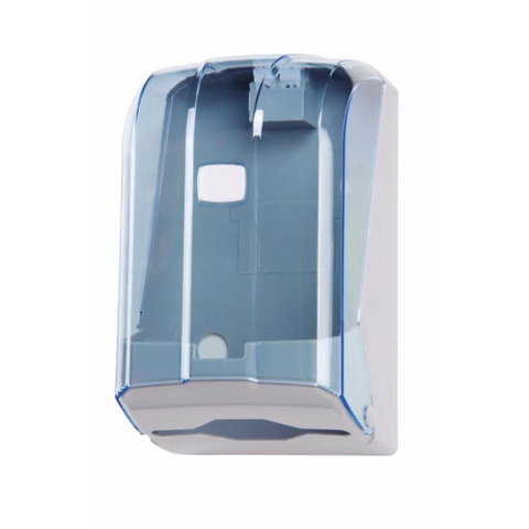 Distributore di carta igienica interfogliata Wave ² 300f blu trasparente 135x120x225mm – 908125