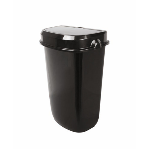 Cestino con coperchio ad imbocco automatico Medial Amélie 12 L 336x194x536mm nero – 111211