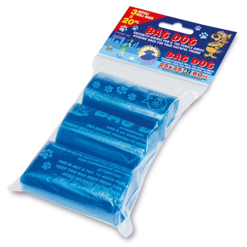 Ricariche rotoli sacchi igienici profumati Peter Pan Plast Bag Dog conf. 3×20 pz 25×35 cm – DOG25RI
