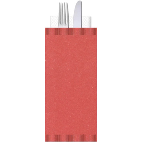 Buste portaposate Ristocart in carta paglia con tovagliolo 2 veli 25×10,5 cm conf. 100 pz bordeaux – WRBUP2061