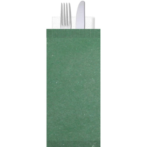 Buste portaposate Ristocart in carta paglia con tovagliolo 2 veli 25×10,5 cm conf. 100 pz verde – WRBUP2038