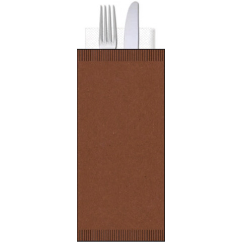 Buste portaposate Ristocart in carta paglia con tovagliolo 2 veli 25×10,5 cm conf. 100 pz cacao – WRBUP2064