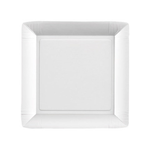 Piatti in cartoncino vergine leggeri Le Nappage Traditional Light nature bianco conf. 50 pz 18×18 cm – 79219