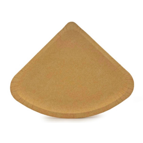 Piatti in cartoncino kraft Ristocart linea Bistrot conf. 50 pz trancio pizza 1/4 – 26×26 cm – H2626050