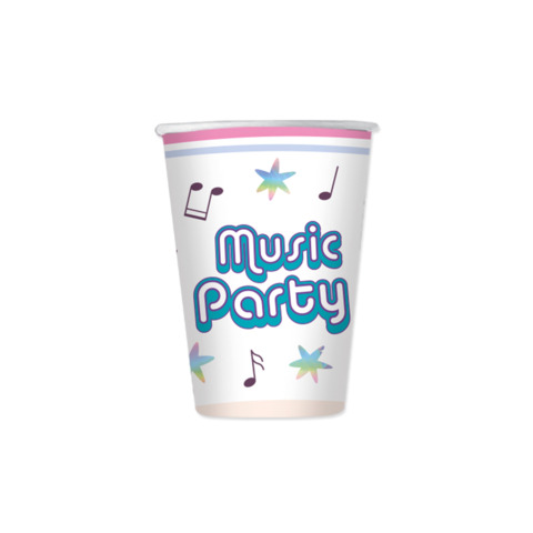 Bicchieri Big Party a tema Music Party 250 ml – conf. 6 pz – 76563