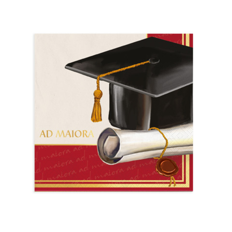 Tovaglioli Big Party a tema Laurea Ad Maiora 25×25 cm – conf. 16 pz – 76173