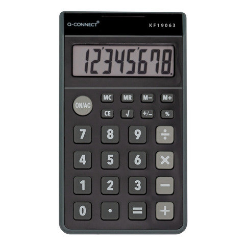 Calcolatrice tascabile Q-Connect a doppia alimentazione in ABS 8 cifre – KF19063