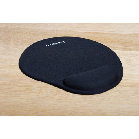 Tappetino per mouse Q-Connect con poggiapolsi in gel nero – KF02213