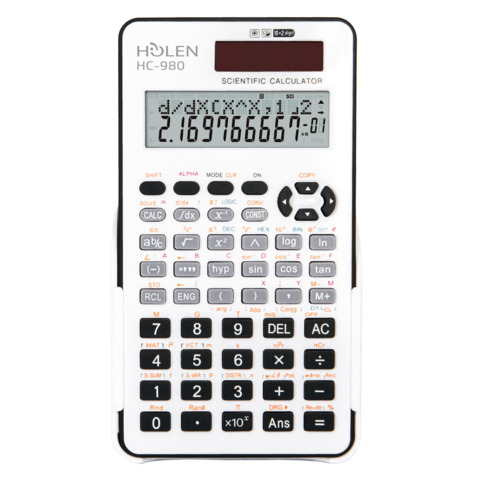 Calcolatrice scientifica Holen HC-980 10+2 cifre 401 funzioni ammessa alla maturità bianco/nero – 3531