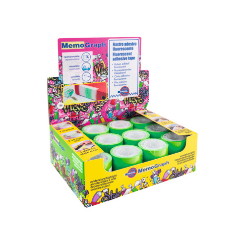 Ricarica nastro adesivo Eurocel Memograph scrivibile e removibile – 50 mm x 10 m – in PVC – verde – 021300652