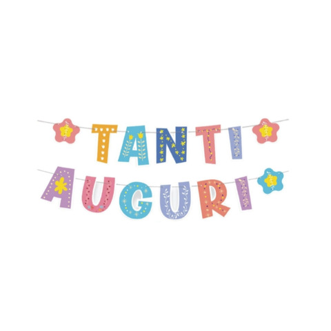 Festone Buon Compleanno Party Go H.23×300 cm colori assortiti CA0126-T
