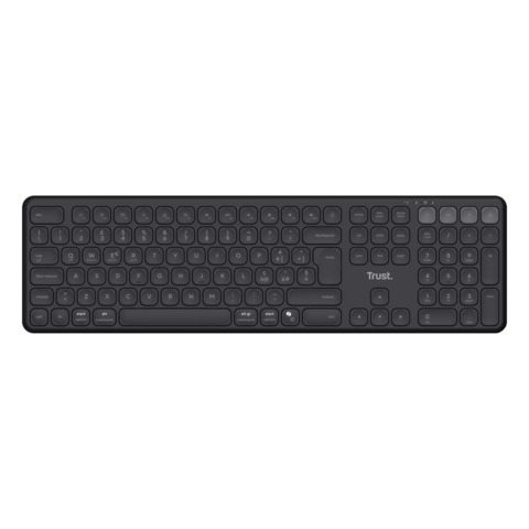 Tastiera wireless ricaricabile multi-dispositivo Trust Vaiya nera 25633