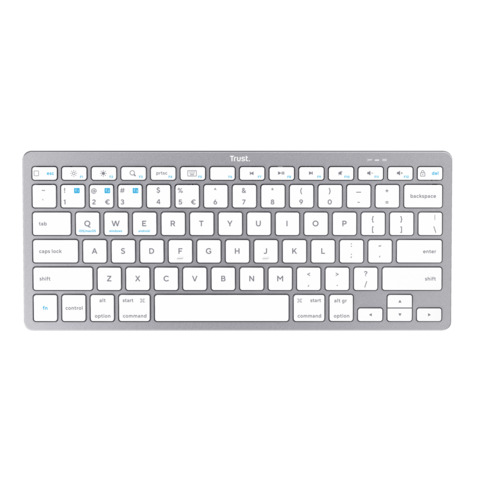 Tastiera wireless bluetooth Trust ultrasottile argento/bianco 24652
