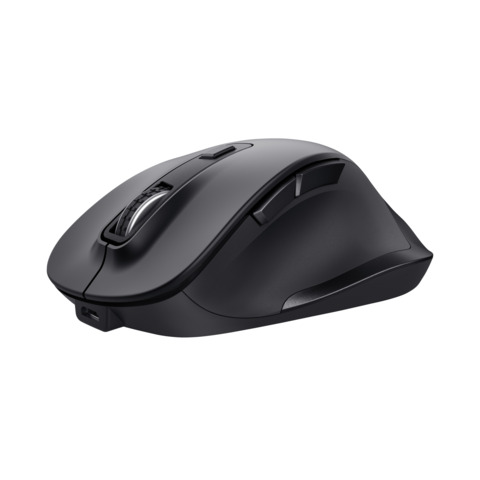 Mouse ergonomico wireless ricaricabile Trust Fyda nero 24727
