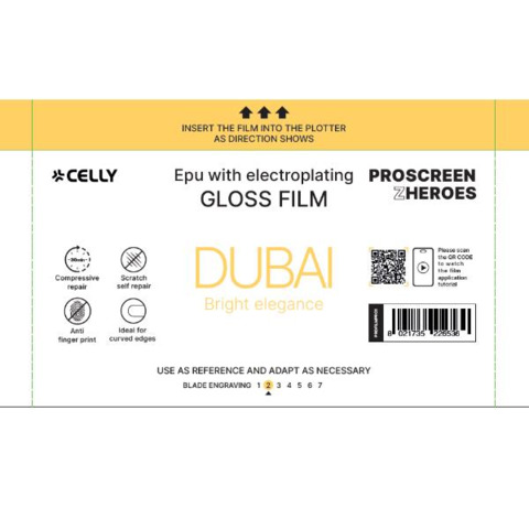 Pellicola protettiva per Smartphone Celly Dubai Glossy Electric Plate – conf. 10 pz – PROFILMPRO10