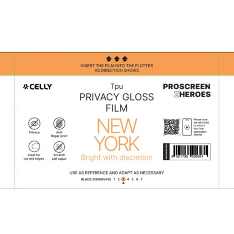Pellicola protettiva per Smartphone Celly New York Glossy – conf. 5 pz – Pro Privacy – PROFILMPRO5PRIV