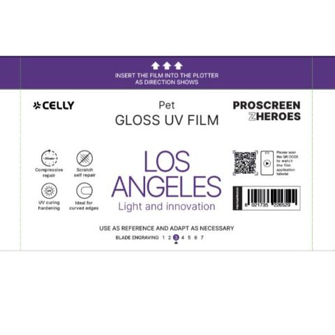 Pellicola protettiva per Smartphone Celly Los Angeles Glossy – conf. 20 pz – Pro UV – PROFILMPRO20UV