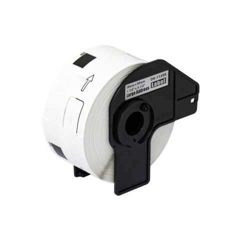 Nastro Q-Connect compatibile Brother DK-11208 carta bianca 38×90 mm – rotolo 400 etichette – KF18803