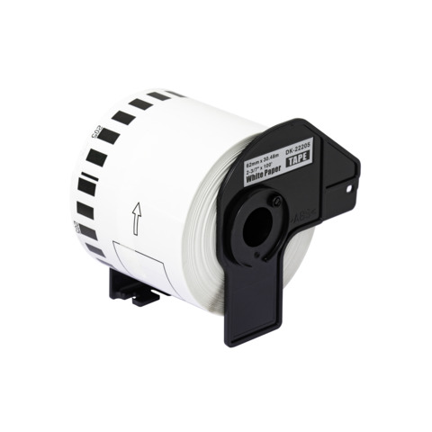 Nastro Q-Connect compatibile Brother DK-22205 carta bianca continua 62 mm x 30,48 m – KF18805