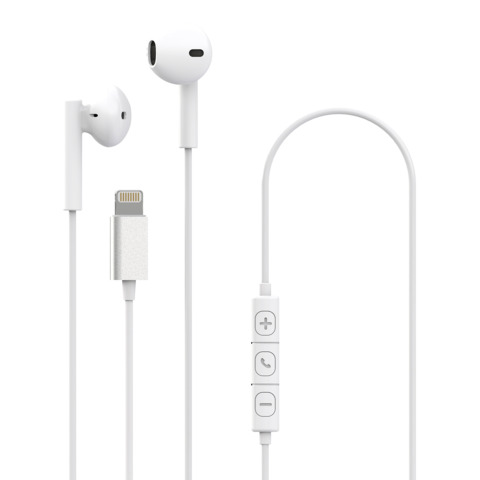Auricolari a filo Celly UP900LIGHT con connettore Lightning – bianco UP900LIGHTWH