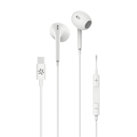 Auricolari a filo in-ear  Celly con connettore USB-C cavo 1,2 m – bianco PC2USBCEARPDROP