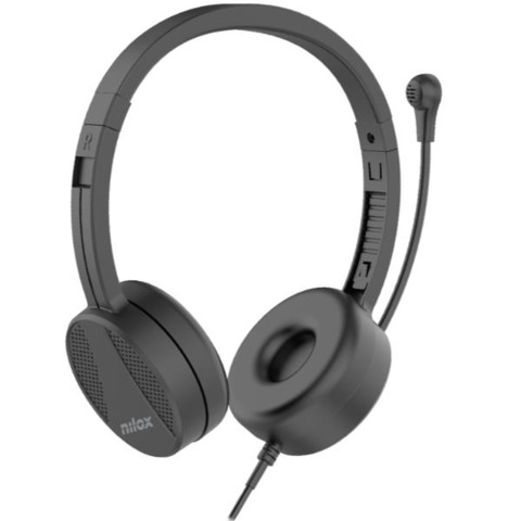 Cuffie con microfono rotante Nilox Tech cavo 1,8 m nero NXAUSB01