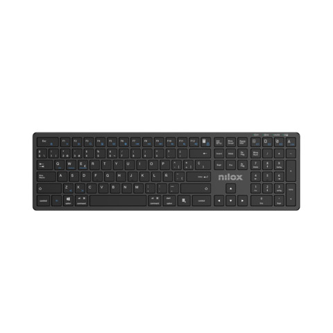 Tastiera wireless dual Nilox Tech compatibile MacOS ricaricabile via USB-C layout italiano colore nero – NXKBWI1B