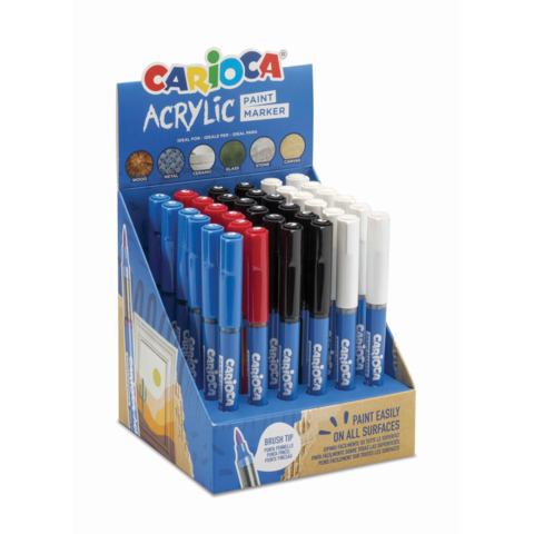 Espositore 36 marcatori acrilici Carioca Paint Marker – colori primari 41400