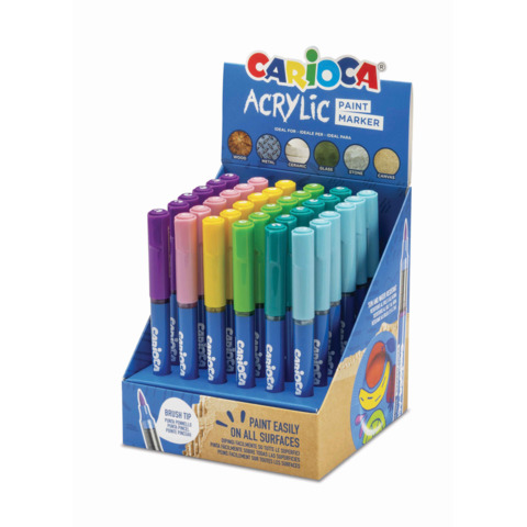 Espositore 36 marcatori acrilici Carioca Paint Marker – colori fancy 41401