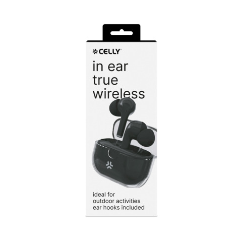 Auricolari True Wireless Celly Clear  – controlli touch – trasparente nero CLEARBK