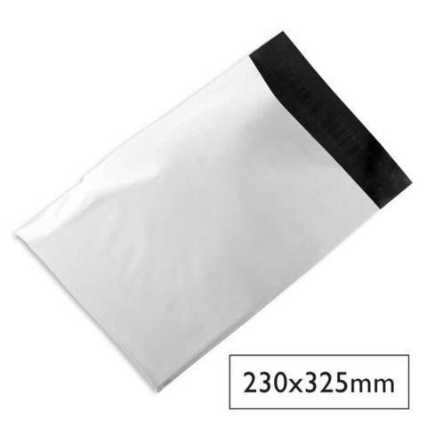 Buste spedizione Q-Connect PE 50 µm – esterno bianco/interno nero – conf. 100 pz – 230×325 mm – KF18957