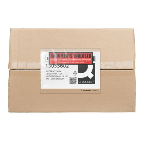 Buste adesive sovrapacco Q-Connect con dicitura ”documenti allegati” – conf. 250 pz – C5 – KF14339