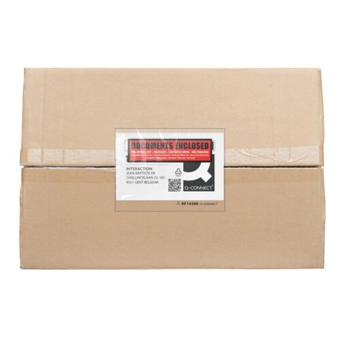Buste adesive sovrapacco Q-Connect con dicitura ”documenti allegati” – conf. 250 pz – C6 – KF14340