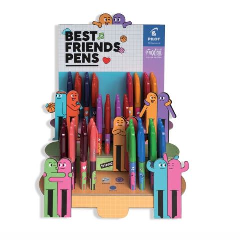 Espositore 60 penne a sfera cancellabili Pilot Frixion Ball Best Friends fantasie assortite – 010714