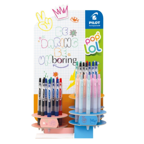 Espositore 48 penne gel a scatto Pilot Pop Lol colori Classic + Pastel – 010660