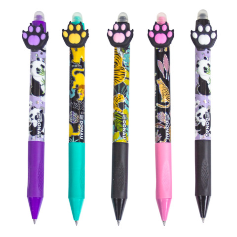 Espositore 50 penne a scatto cancellabili Donau Animal Paw colori assortiti – 330513950