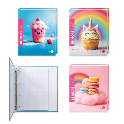 Raccoglitore ad anelli Be More Sweet A4 – 4 anelli 3 cm – conf. 5 pezzi assortiti – 0122306