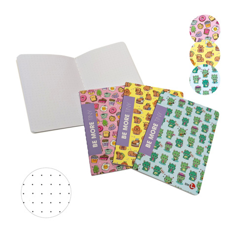 Espositore 36 mini quaderni Be More Tiny A6 – 80 g – 20 ff – puntinato – fantasie assortite – 0123842