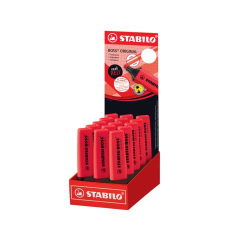 Espositore 15 evidenziatori Stabilo Boss Original rosso rosso – 70/15-7