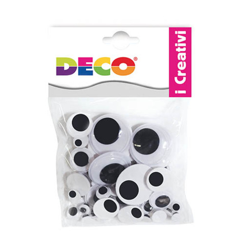 Occhi mobili adesivi Deco tondi – conf. 50 pezzi – formati assortiti 11495