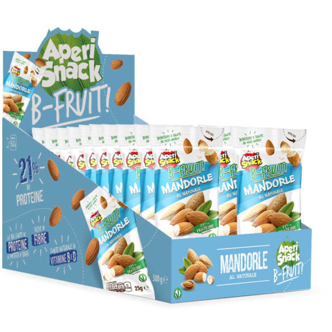 Mandorle naturali AperiSnack B-FRUIT monoporzione da 25 g – conf. 20 pz – 01-1772