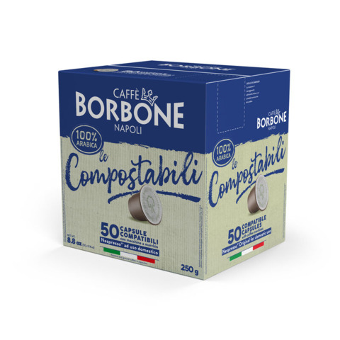 Capsule compatibili e compostabili Nespresso Caffè Borbone 100% arabica – conf. 50 pz – REBARABICACOMP050N