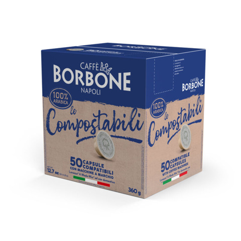 Capsule compatibili e compostabili Lavazza A Modo Mio Caffè Borbone 100% arabica – conf. 50 pz