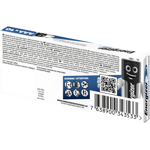 Batterie al litio Energizer Ultimate Lithium AAA – conf. 10 pz – E301535900