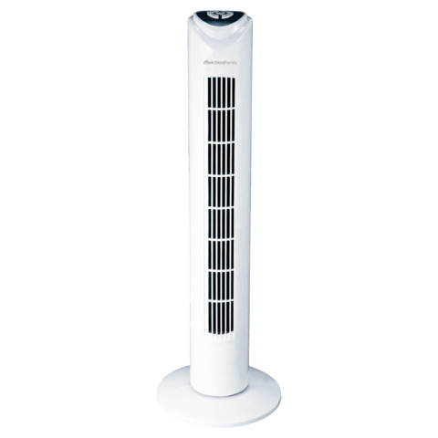 Ventilatore a torretta Melchioni Family 3 velocità e con oscillazione con telecomando bianco 45W – 118620060