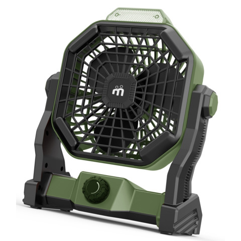 Ventilatore portatile ricaricabile Melchioni Family con luce LED 2in1 Ø 12 cm verde/nero 6W – 118620051